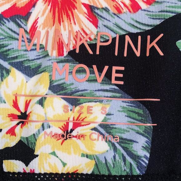 MINKPINK Move Tropical Floral Print High Rise Athletic Crop Leggings Small - Picture 7 of 9